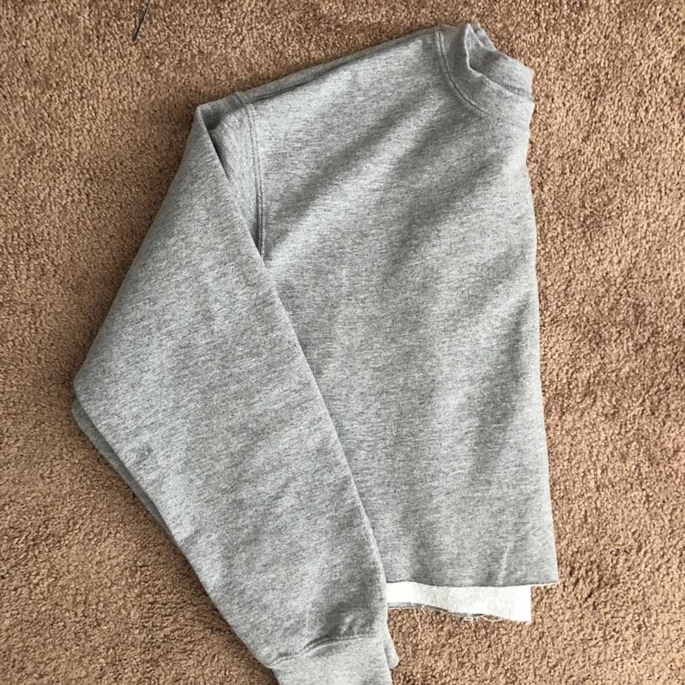 Plain Grey Jersey Cropped Sweatshirt